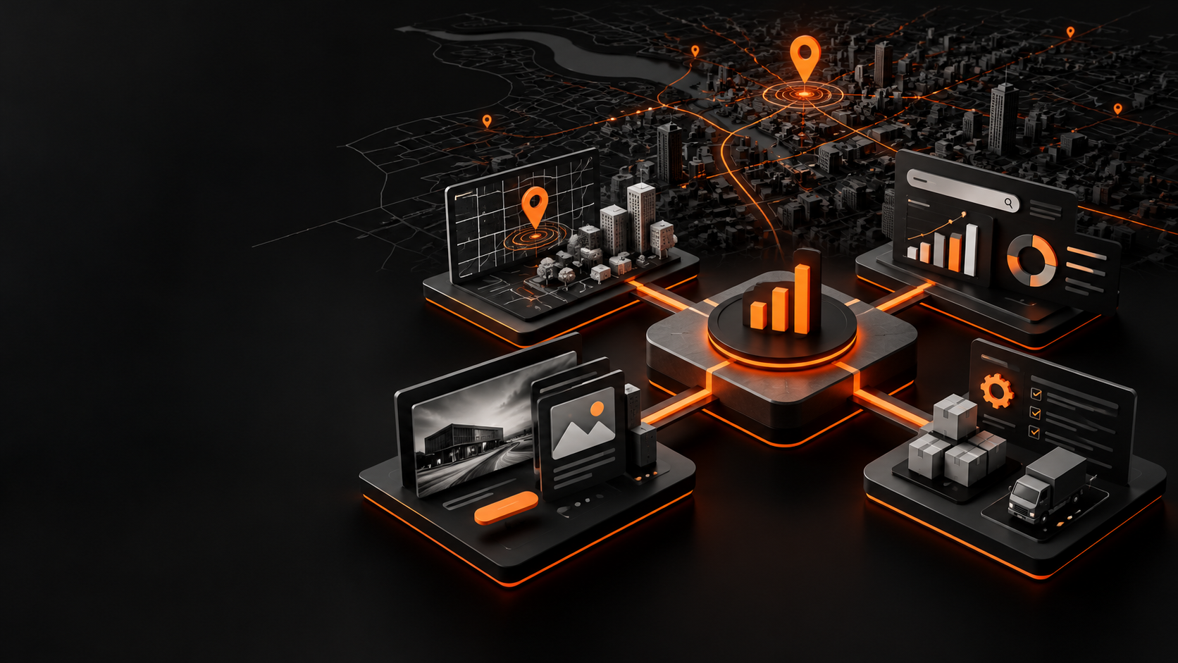 Estratégia de marketing conectando presença local, site, busca e operação